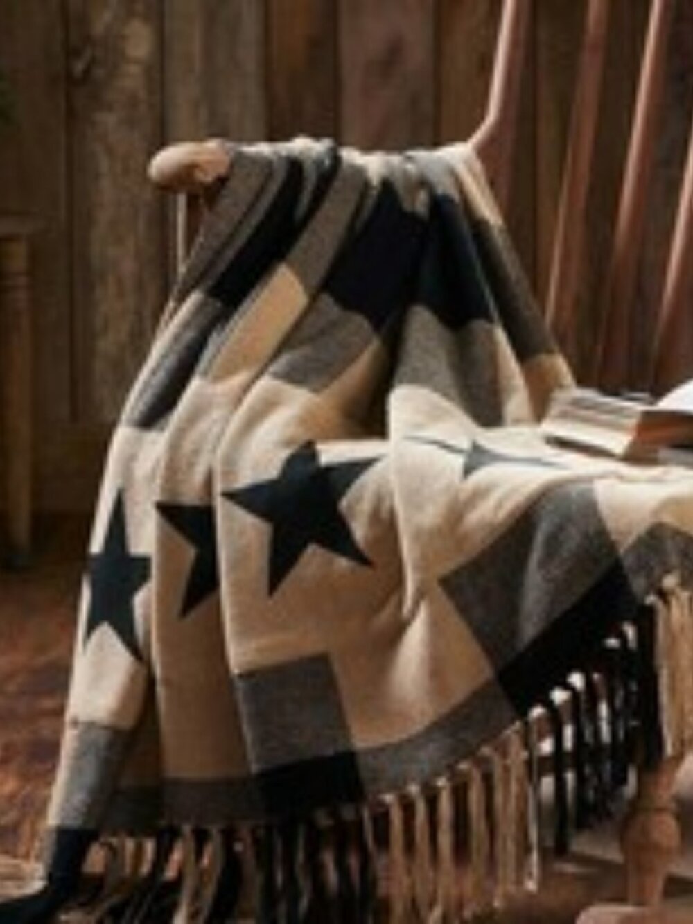 New Country Black Star woven Throw Blanket